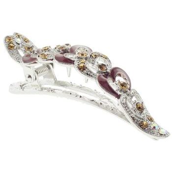 Karen Marie - Layered Enamel & Crystal Heart Jaw (1) - Topaz