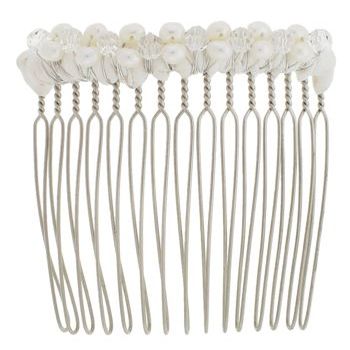 Renee Rivera - Long Tooth Comb w/Pearls & Crystals - White (1)