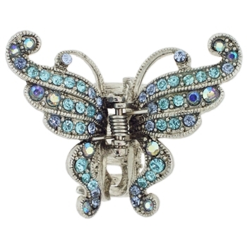 Karen Marie - Contour Crystal Butterfly Claw - Blue (1)