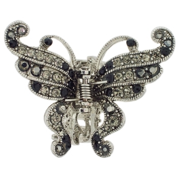 Karen Marie - Contour Crystal Butterfly Claw - Black (1)