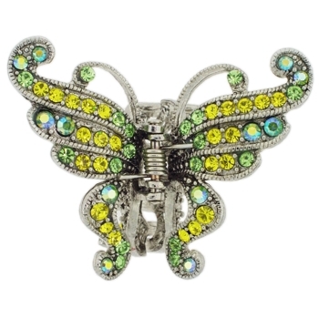 Karen Marie - Contour Crystal Butterfly Claw - Peridot (1)