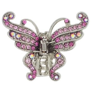 Karen Marie - Contour Crystal Butterfly Claw - Rose (1)