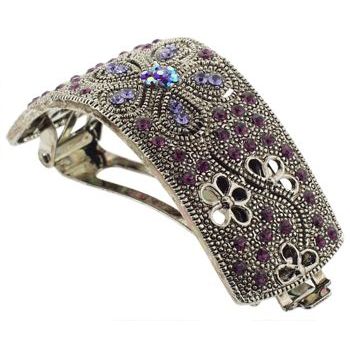 Karen Marie - Curved Pony Vintage Inspired Barrette - Violet (1)