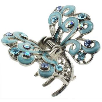 Karen Marie - Filigree Enamel & Crystal Jaw - Sky Blue w/Aqua Blue Accents (1)