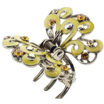 Karen Marie - Filigree Enamel & Crystal Jaw - Buttercup w/Gold, Amber & White AB Accents (1)