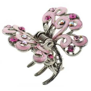 Karen Marie - Filigree Enamel & Crystal Jaw - Rose w/Light & Dark Rose Accents (1)