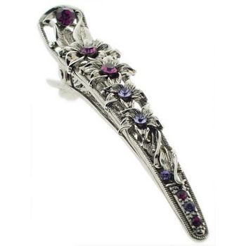 Karen Marie - Crystal Flower Claw - Amethyst Hued Crystal (1)