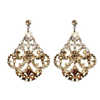 Tarina Tarantino - Series One - Swarovski Crystal Micro Pave Chandelier Earrings - Ivorette