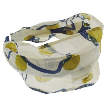 Dana Tag - Linen Scarf Headband - Olive & Navy