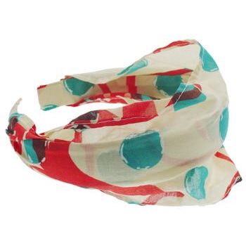 Dana Tag - Linen Scarf Headband - Turq & Orange