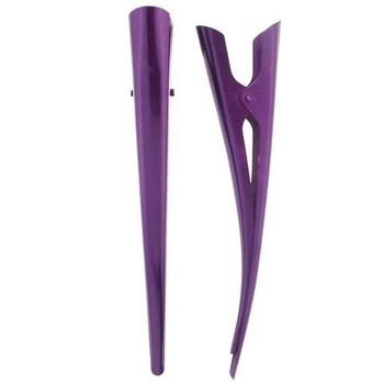 HB HairJewels - Solid Banana Clips - Metallic Purple - Set of 2 Clips