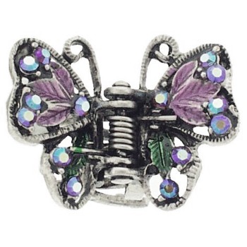 Karen Marie - Mini Butterfly Claw w/Enamel - Purple (1)