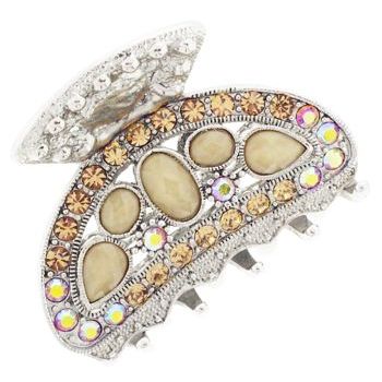 Karen Marie - Etched Glass & Crystal Jaw - Topaz (1)