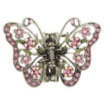Karen Marie - Enamel Garden Butterfly Claw - Rose (1)
