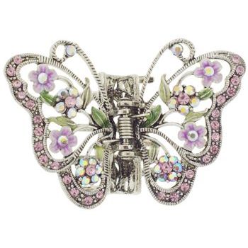 Karen Marie - Enamel Garden Butterfly Claw - Amethyst (1)