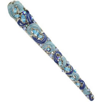 Karen Marie - Crescent Shimmering Enamel Leaf Jaw - Sapphire (1)