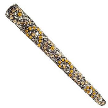Karen Marie - Crystal Curlicue Jaw - Gold Topaz (1)