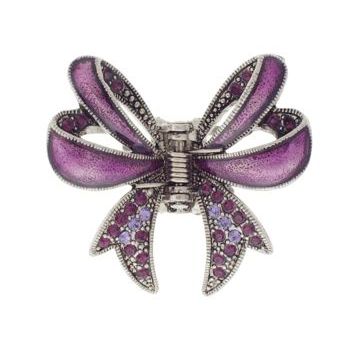 Karen Marie - Enamel Fancy Bow Claw - Amethyst (1)