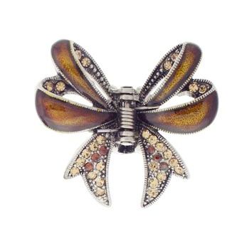 Karen Marie - Enamel Fancy Bow Claw - Topaz (1)