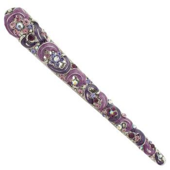 Karen Marie - Crescent Shimmering Enamel Flower Jaw - Amethyst (1)