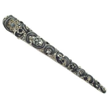 Karen Marie - Crescent Shimmering Enamel Flower Jaw - Smoke (1)