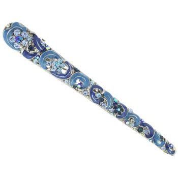 Karen Marie - Crescent Shimmering Enamel Flower Jaw - Sapphire (1)
