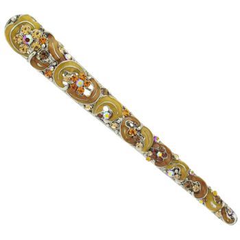 Karen Marie - Crescent Shimmering Enamel Flower Jaw - Gold (1)