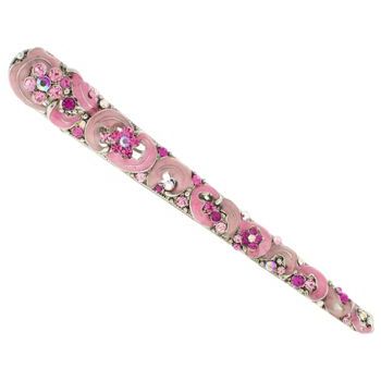 Karen Marie - Crescent Shimmering Enamel Flower Jaw - Rose (1)