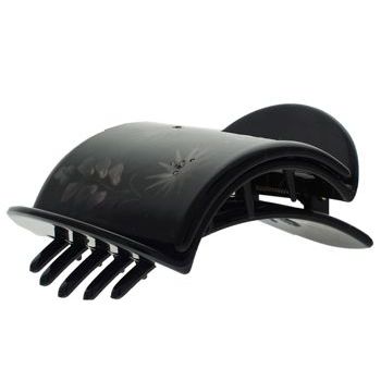 Karen Marie - Oriental Flat Claw - Starburst Flowers - Black (1)