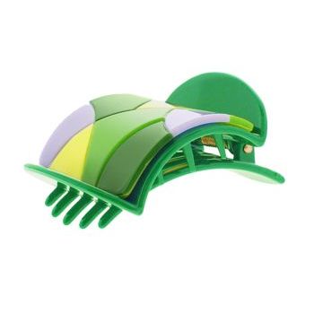 Karen Marie - Small Flat Claw - Stain Glass - Green (1)