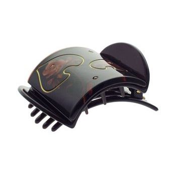 Karen Marie - Small Oriental Flat Claw - Clay Roses w/Gold Hearts  (1)