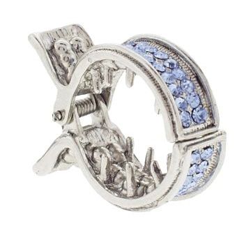 Karen Marie - Crystal Encrusted Small Goldfish Claw - Blue (1)