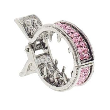 Karen Marie - Crystal Encrusted Small Goldfish Claw - Rose (1)