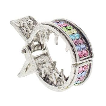 Karen Marie - Crystal Encrusted Small Goldfish Claw - Rainbow (1)