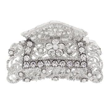 Karen Marie - Ornate Filigree Crystal & Pearl Bead Claw (1)