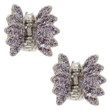 Karen Marie - Small Forest Fly Glitter Claw - Rose (Set of 2)