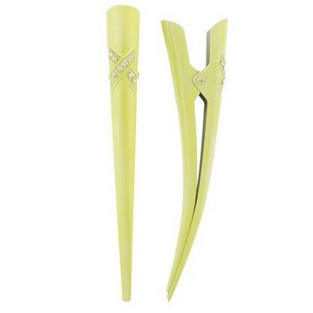 Karen Marie - Criss Cross Rhinestone Banana Clip - Lemon (Set of 2)