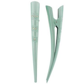 Karen Marie - Pastel Triple Band Rhinestone Banana Clip - Aqua (Set of 2)