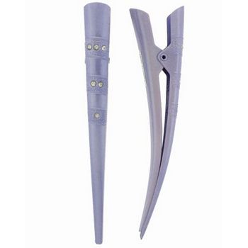 Karen Marie - Pastel Triple Band Rhinestone Banana Clip - Lilac (Set of 2)