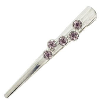 Karen Marie - Crystal Flower Small Banana Clip - Amethyst (1)