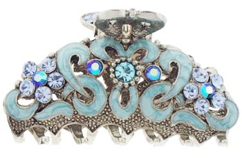 Karen Marie - Enamel & Crystal Jaw - Aqua (1)