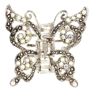 Karen Marie - Ornate Crystal Butterfly Claw - White AB (1)