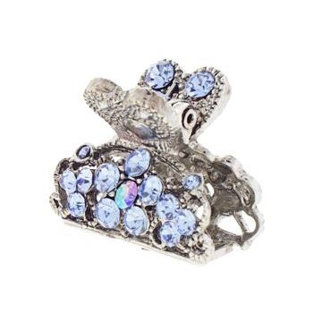 Karen Marie - Mini Crystal Flower Jaw Clip - Blue (1)