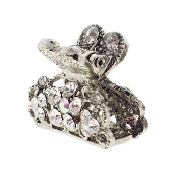 Karen Marie - Mini Crystal Flower Jaw Clip - White (1)