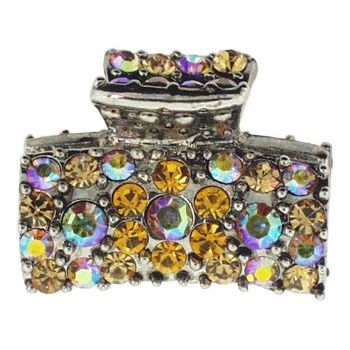 Karen Marie - Mini Crystal Cluster Jaw Clip - Amber (1)