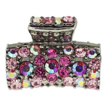 Karen Marie - Mini Crystal Cluster Jaw Clip - Pink (1)