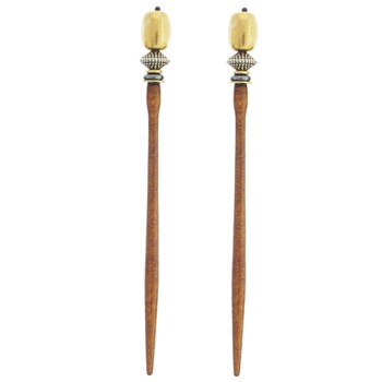 Mei Fa - Hairstyx - Jessica - Long Brown Hairsticks - (Set of 2)
