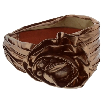 Joshipura - Metallic Ruffle Headband w/Flower - Copper