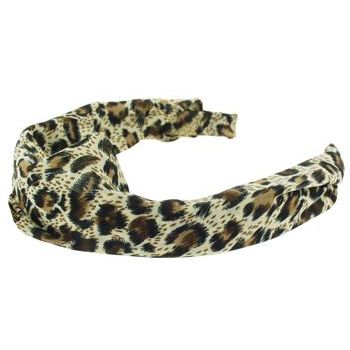 Karina - Animal Print Scarf Headband - Tan