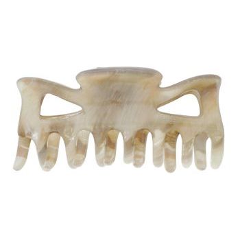 Karina - 3inch Covered Spring Claw Clip - Sand Shades (1)